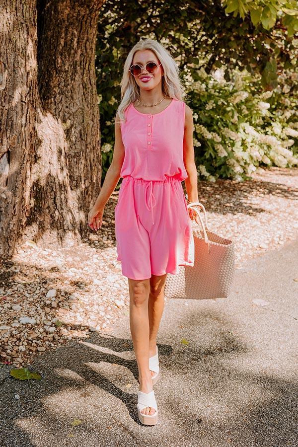 Ivy League Style Dress In Neon Pink Product Image