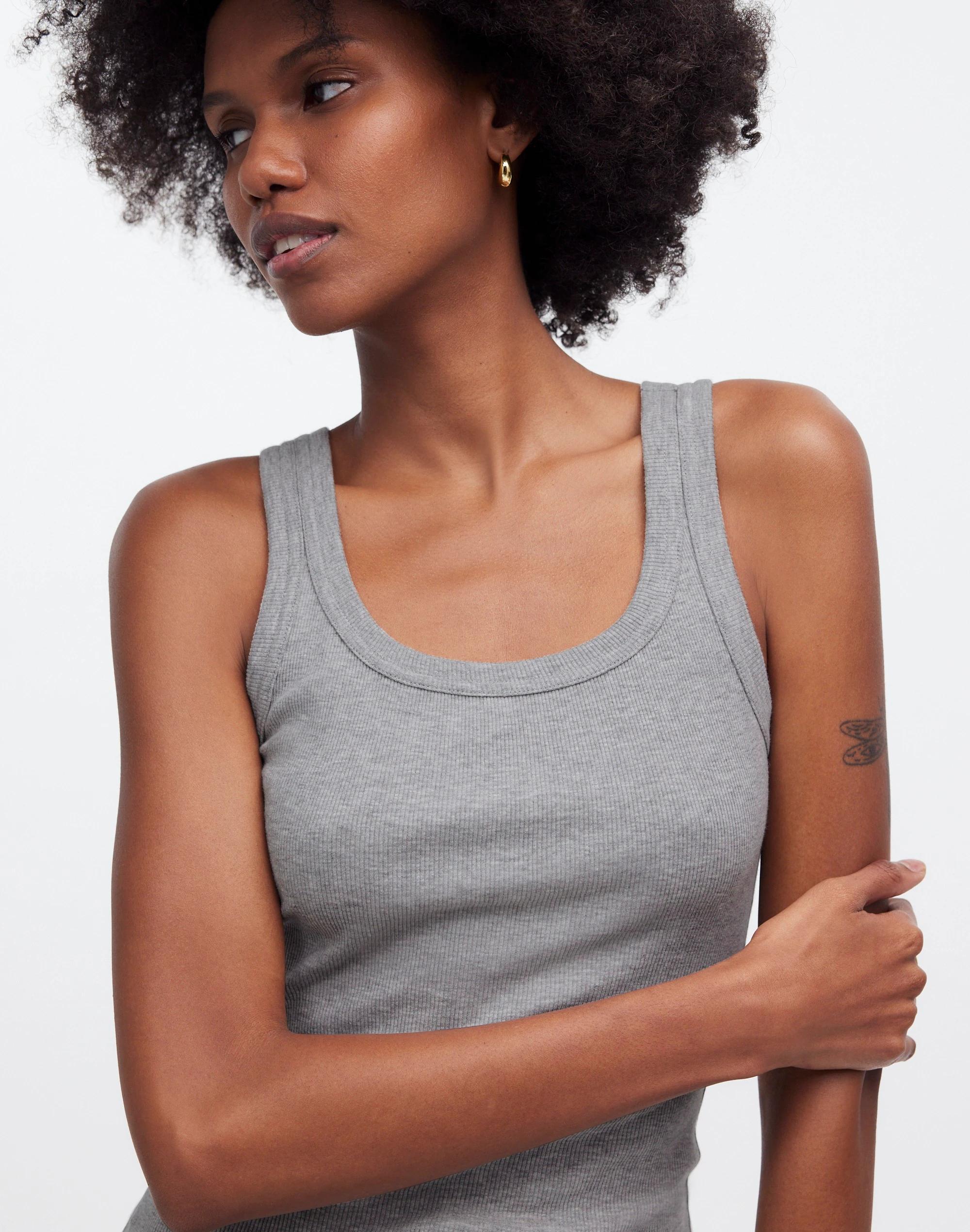 Premium Standard 02. The Heathered Essential Rib Tank Product Image