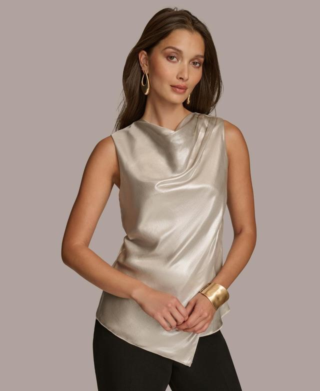 Donna Karan Womens Sleeveless Metallic Blouse Product Image