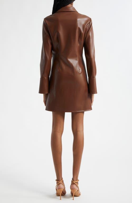 Mckenna Faux-leather Mini Shirtdress In Tobacco Product Image