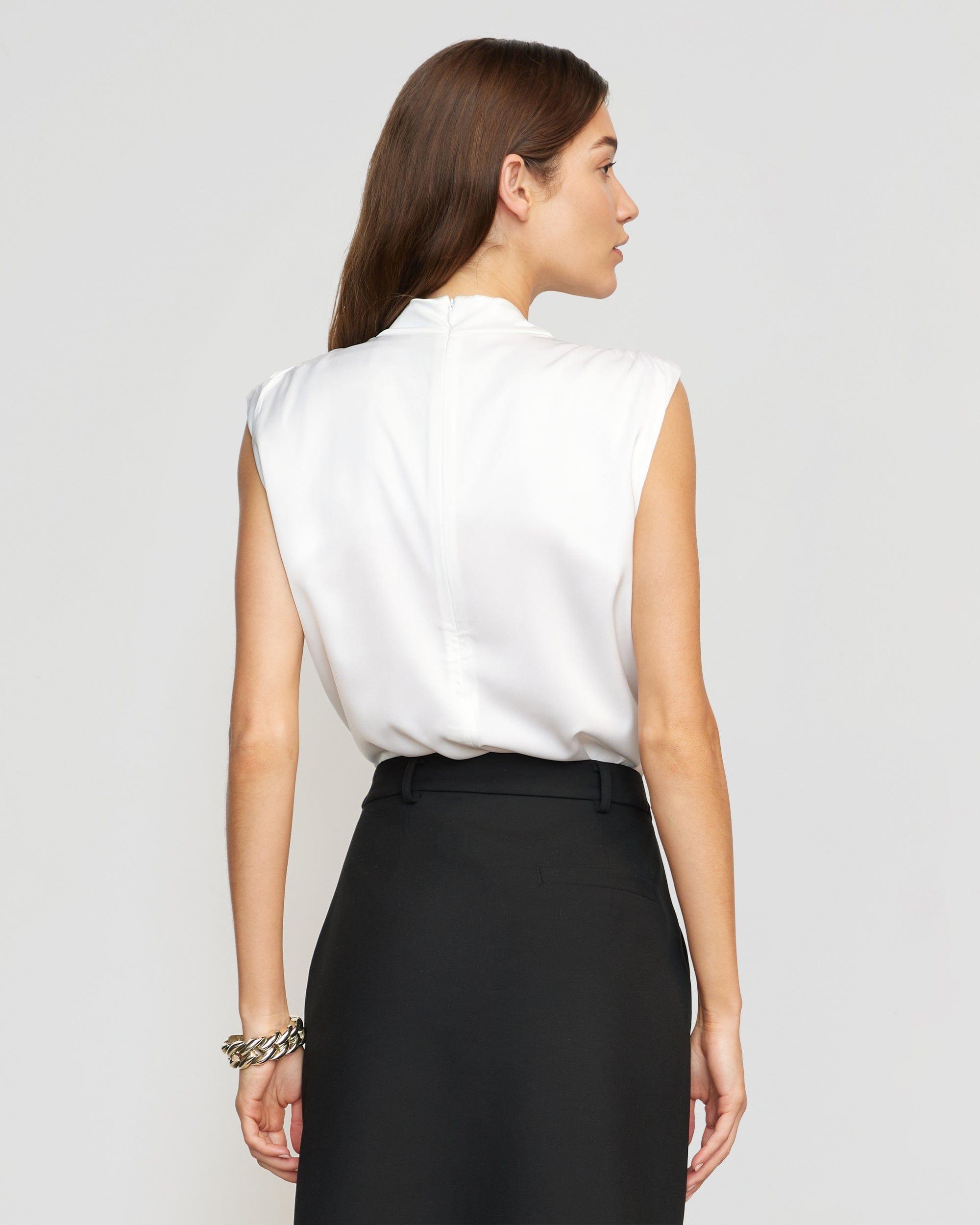 Allegra Gathered-Neck Sleeveless Blouse Product Image