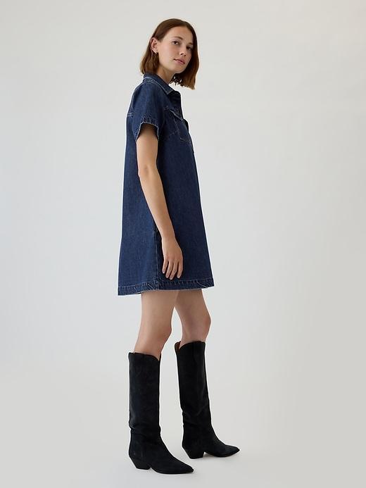 Denim Shift Mini Dress Product Image