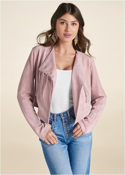 Faux-Suede Waterfall Jacket Product Image