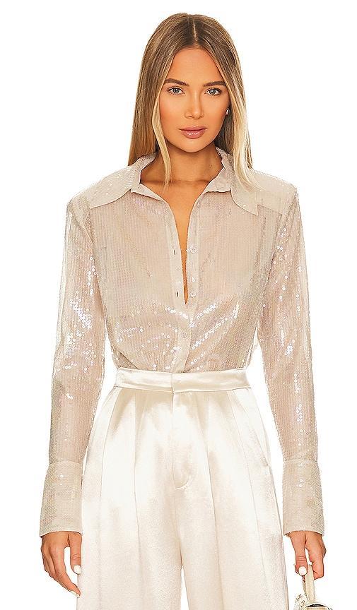 Tiffany Sequin Button Down Blouse Product Image