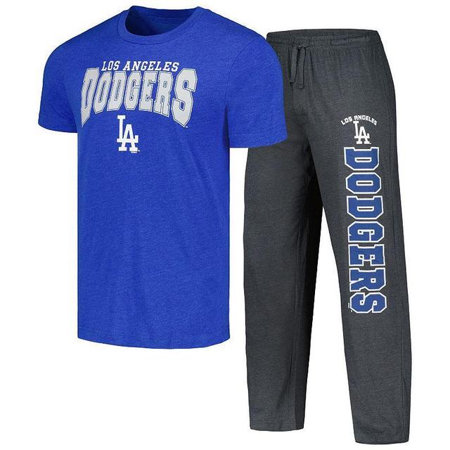 Mens Concepts Sport Charcoal/Royal Los Angeles Dodgers Meter T-Shirt & Pants Sleep Set Product Image