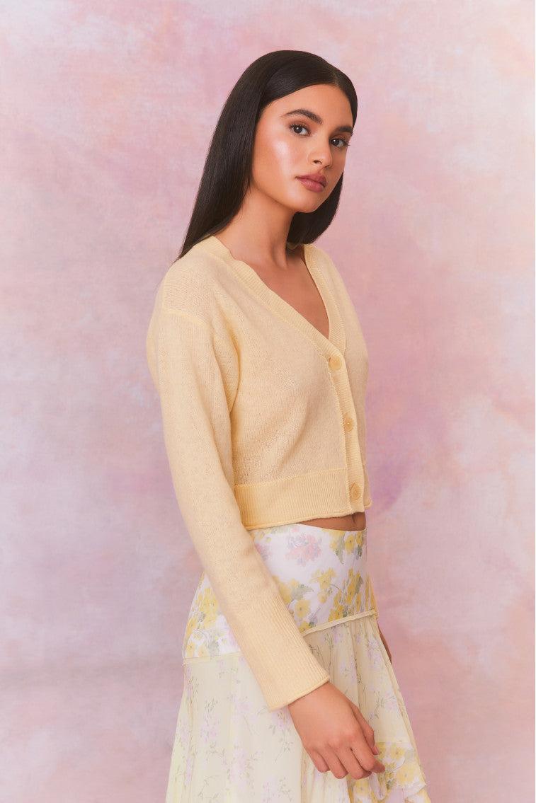 Lawrence Yellow Bow Applique Cardigan Product Image