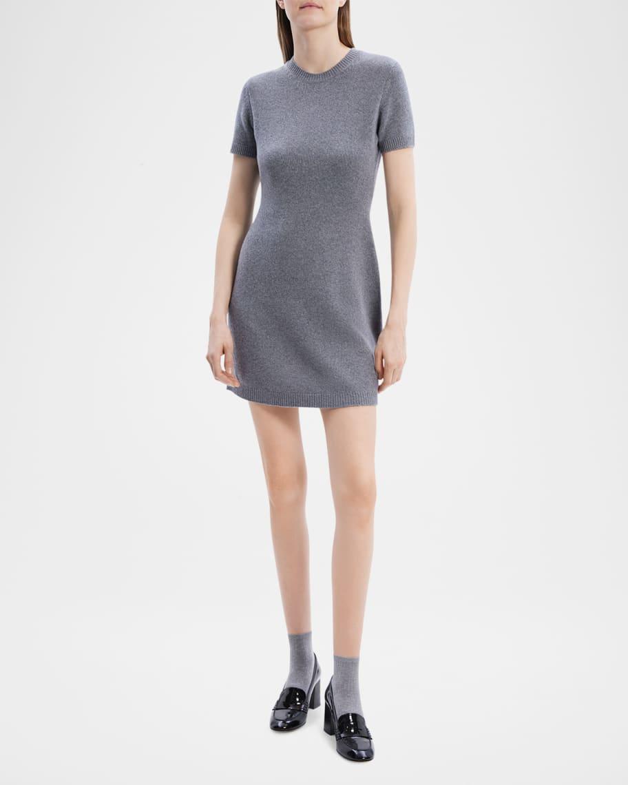 Crewneck Felted Wool-Cashmere Mini Sweater Dress Product Image