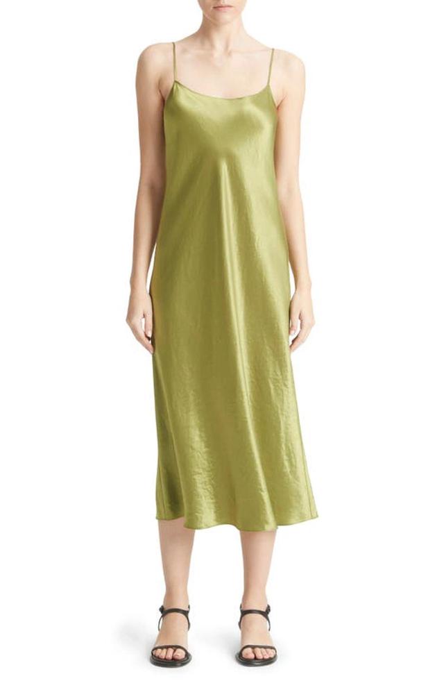 Satin Slipdress In Green Product Image