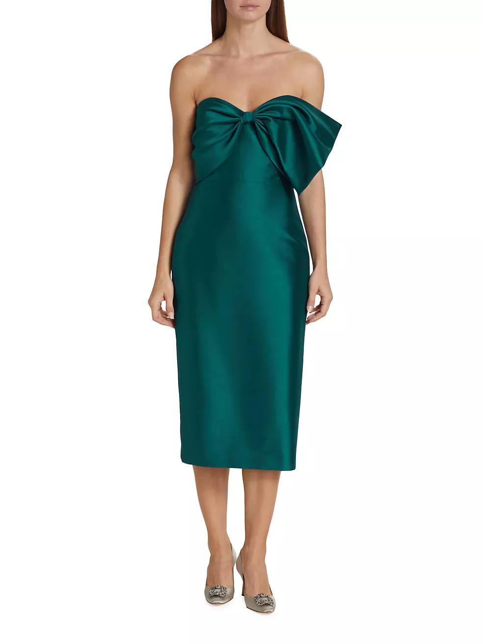 Mikado Satin Bow Midi-Dress Product Image