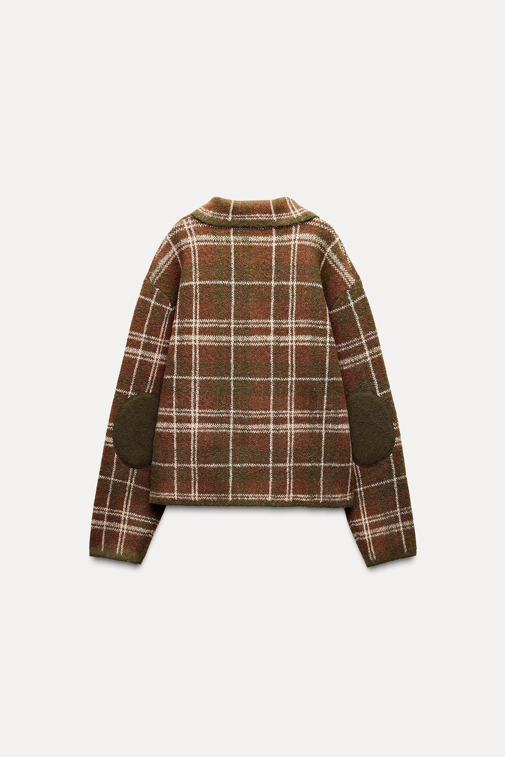 PLAID KNIT JACKET Product Image