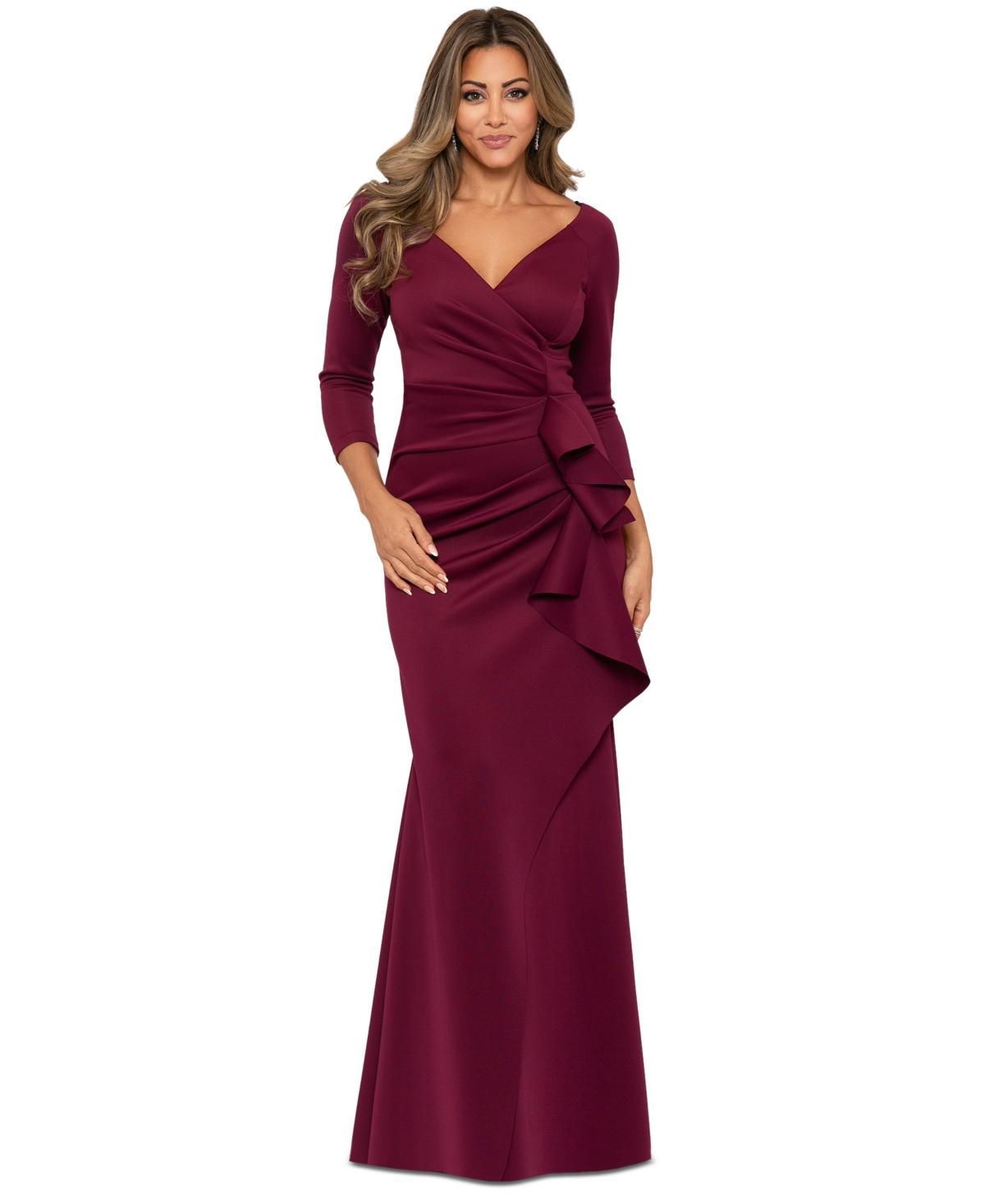 Xscape Ruffle Scuba Gown Product Image