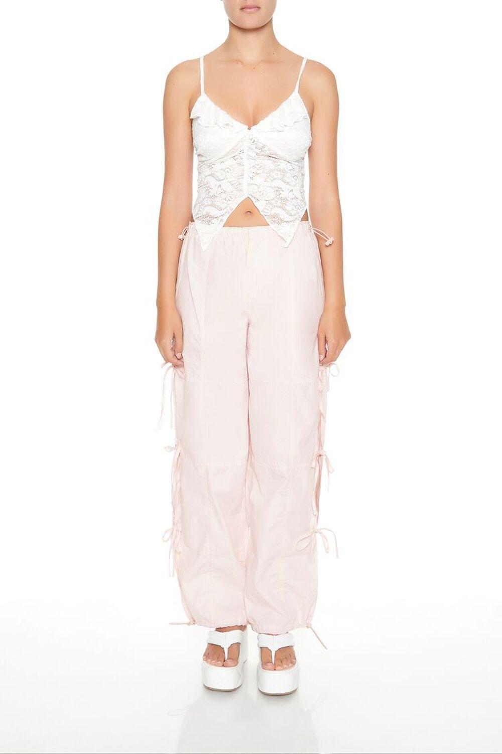 Bow Cutout Parachute Joggers | Forever 21 Product Image