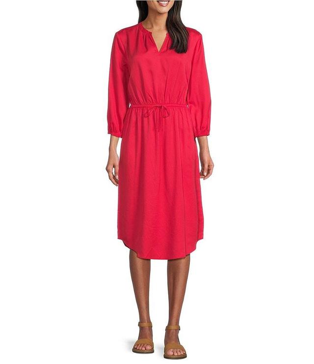 Westbound Woven V-Neck 3/4 Sleeve Dress Product Image