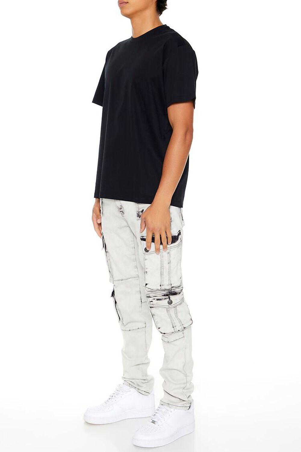 Slim-Fit Acid Wash Cargo Jeans | Forever 21 Product Image