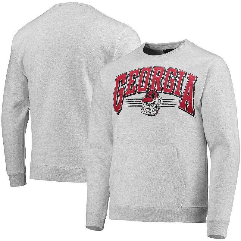 Mens League Collegiate Wear Heathered Gray Georgia Bulldogs Upperclassman Pocket Pullover Sweatshirt Product Image