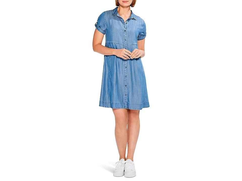 NIC+ZOE Drapey Denim Shirtdress (Mid Wash) Women's Dress product image