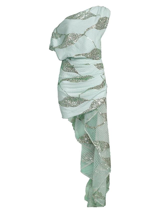 Womens Royce Sequined Asymmetric Midi-Dress Product Image