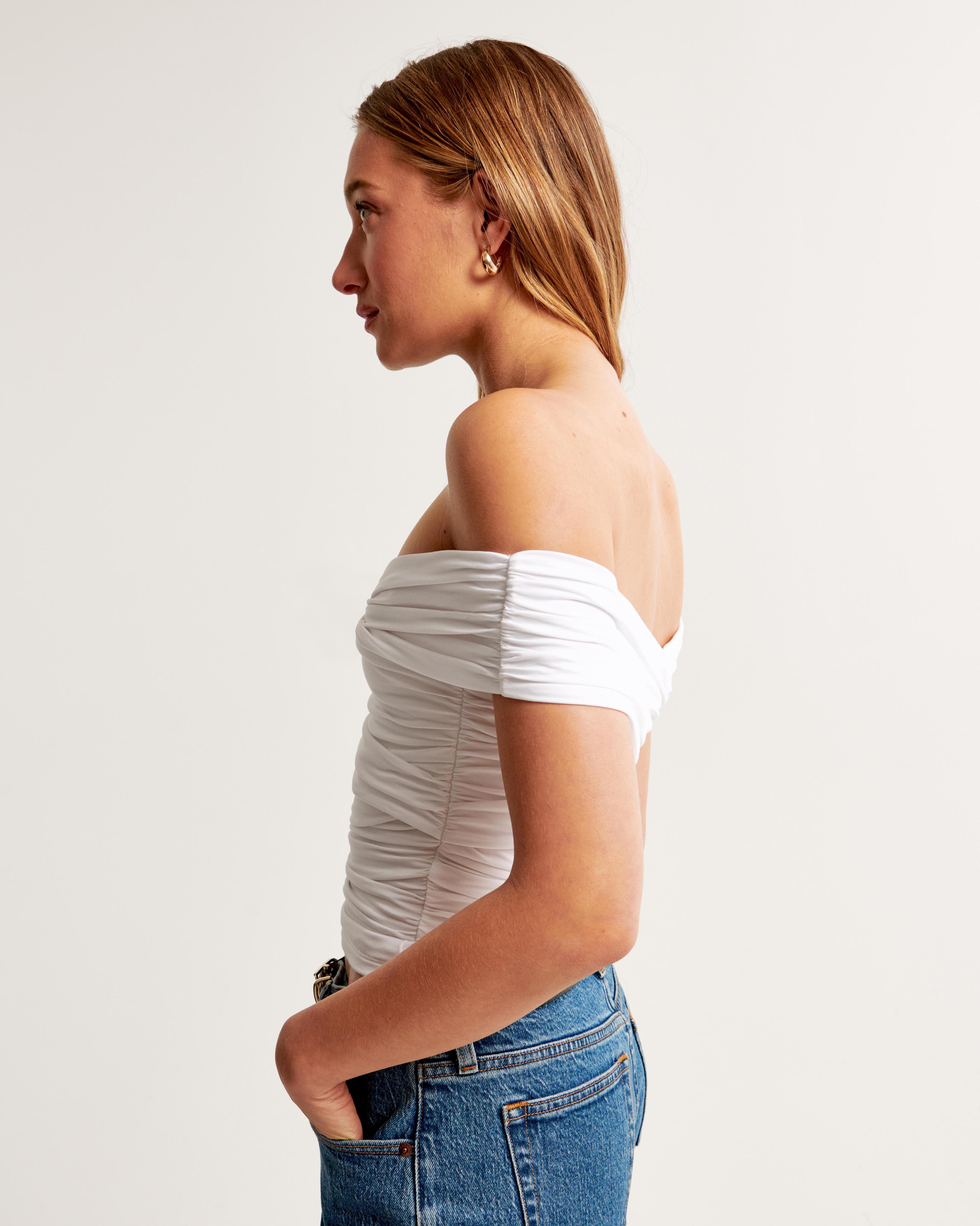 Off-The-Shoulder Ruched Wrap Top Product Image