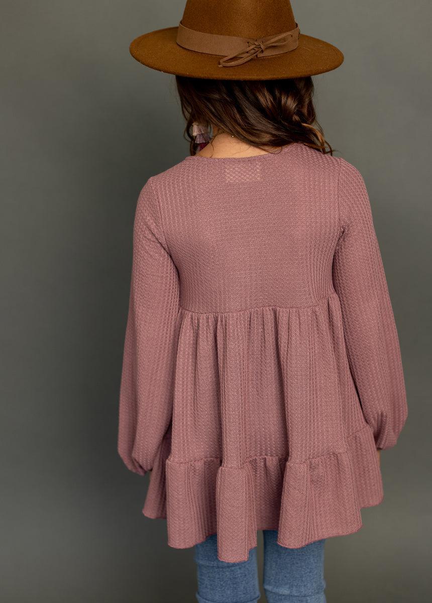 Laila Henley Top in Mauve Product Image