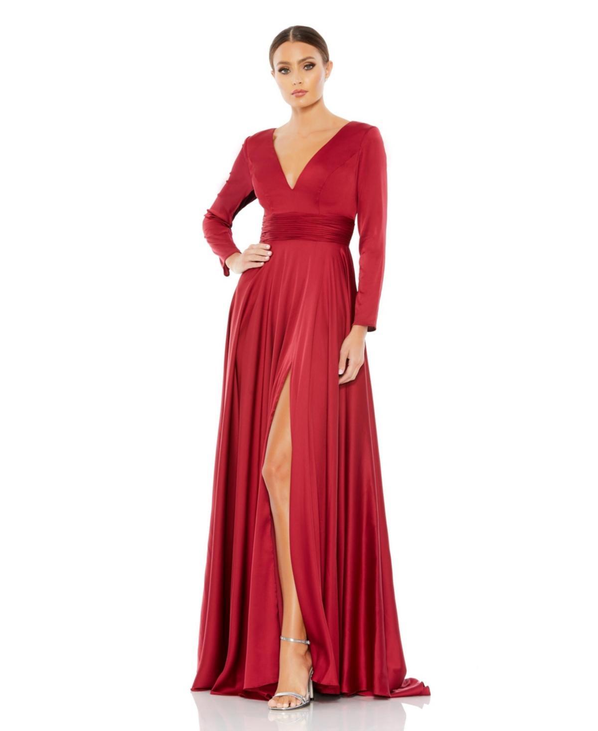 Womens Satin Empire Waist Ballgown Product Image