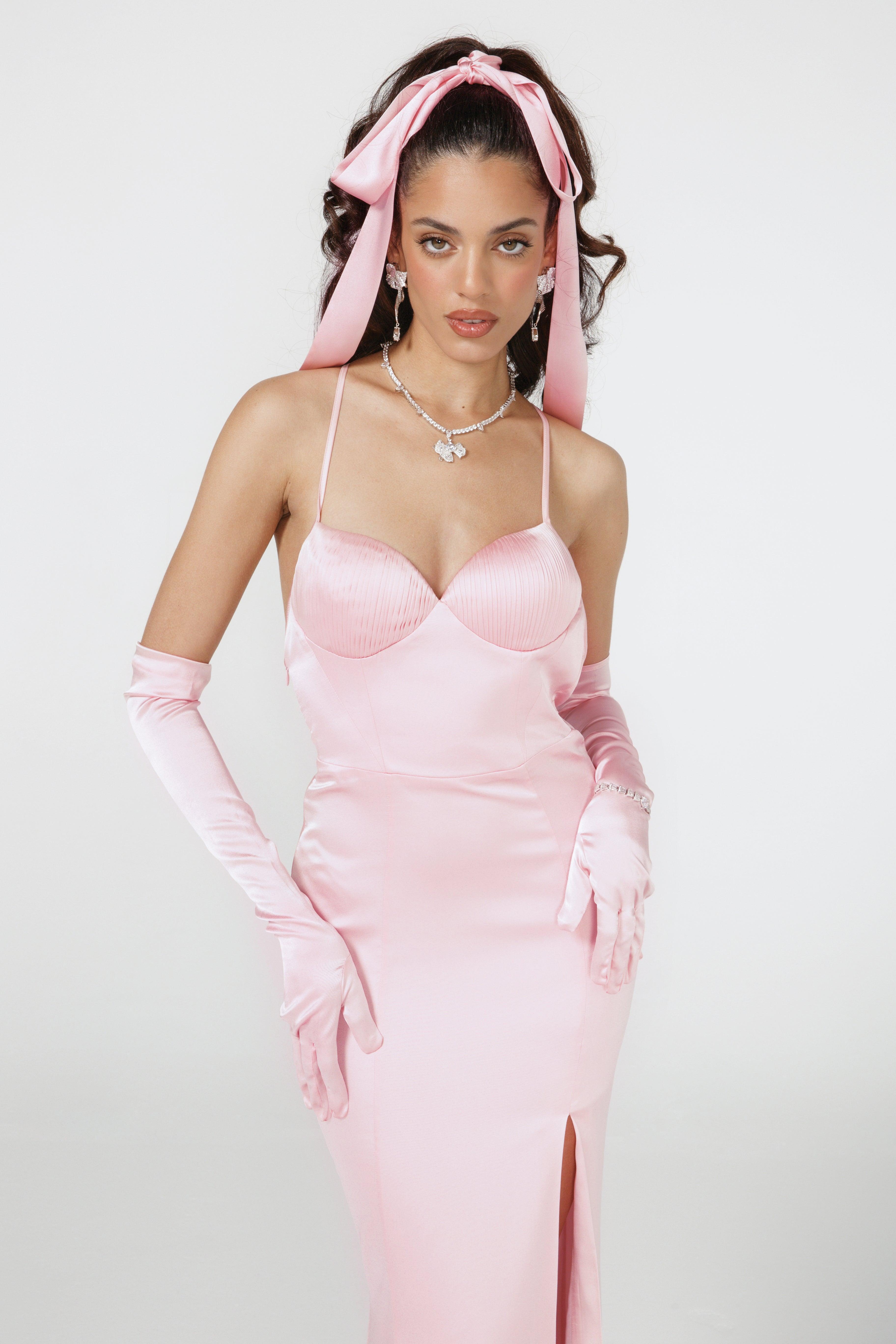 Angelique Bow Dress (Pink) (Final Sale) Product Image