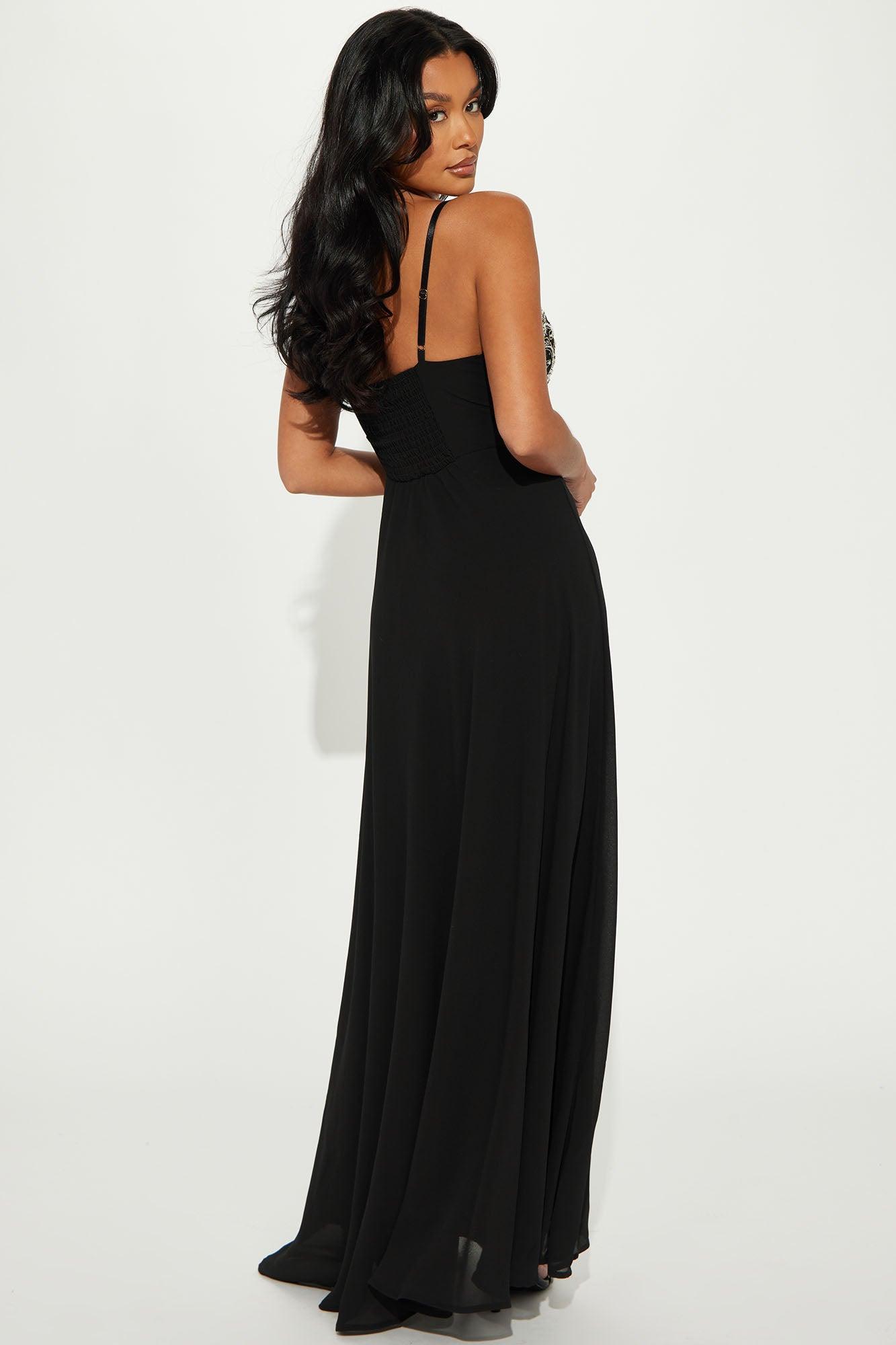 Gracie Chiffon Gown - Black Product Image