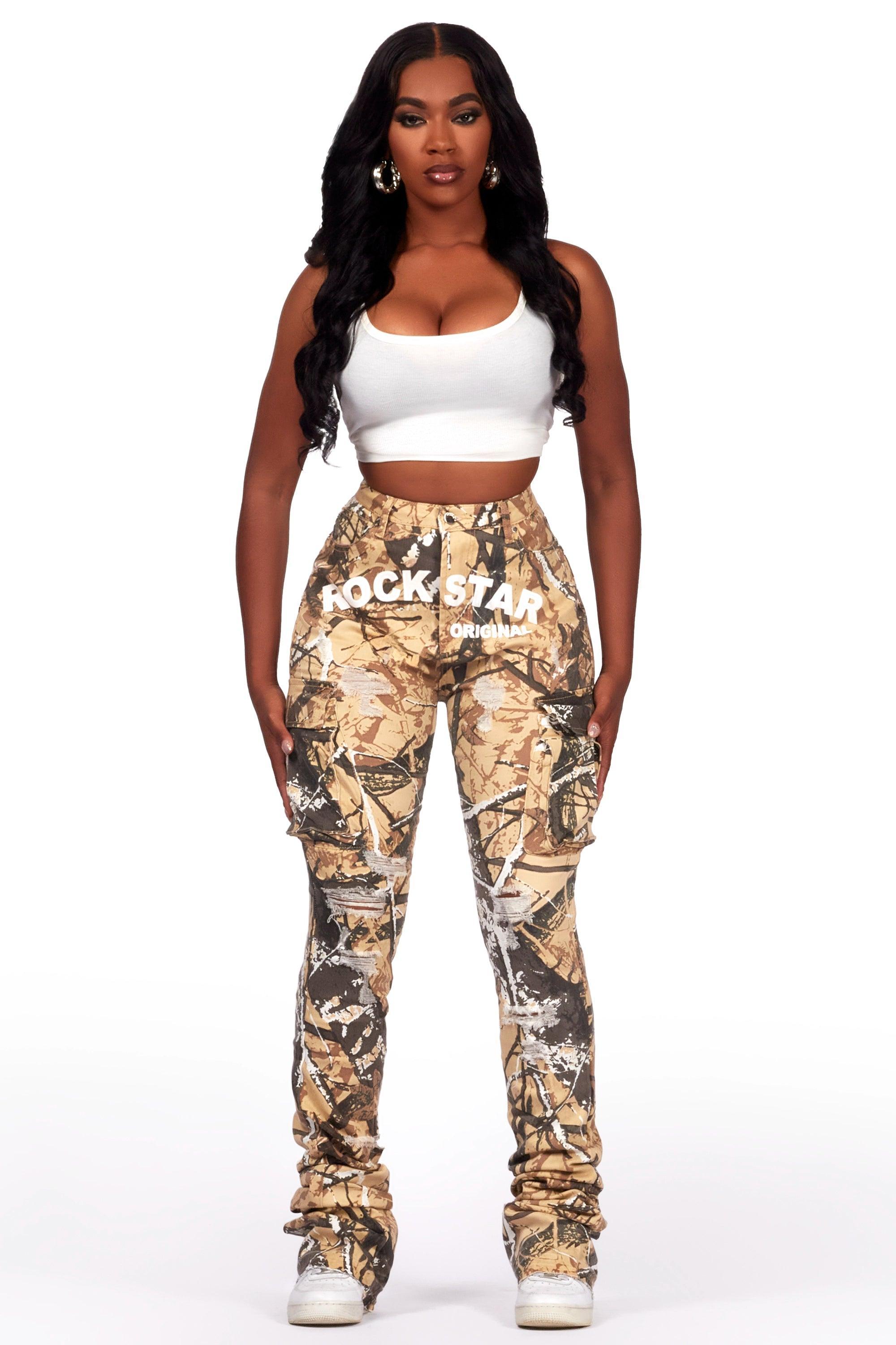 Catrina Tree Camo Super Stacked Jean Female Product Image