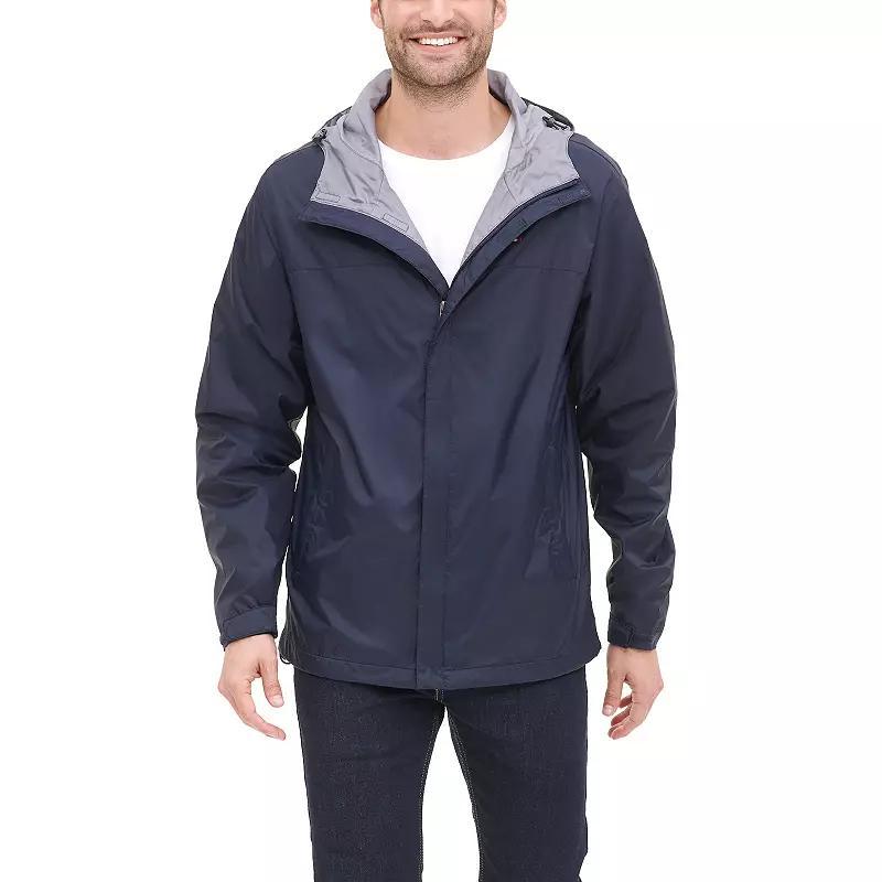 Big & Tall Tommy Hilfiger Hooded Rain Jacket, Mens Grey Product Image