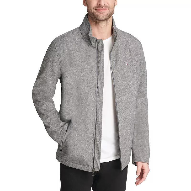 Big & Tall Tommy Hilfiger Stand Collar Softshell Jacket, Mens Grey Gray Product Image