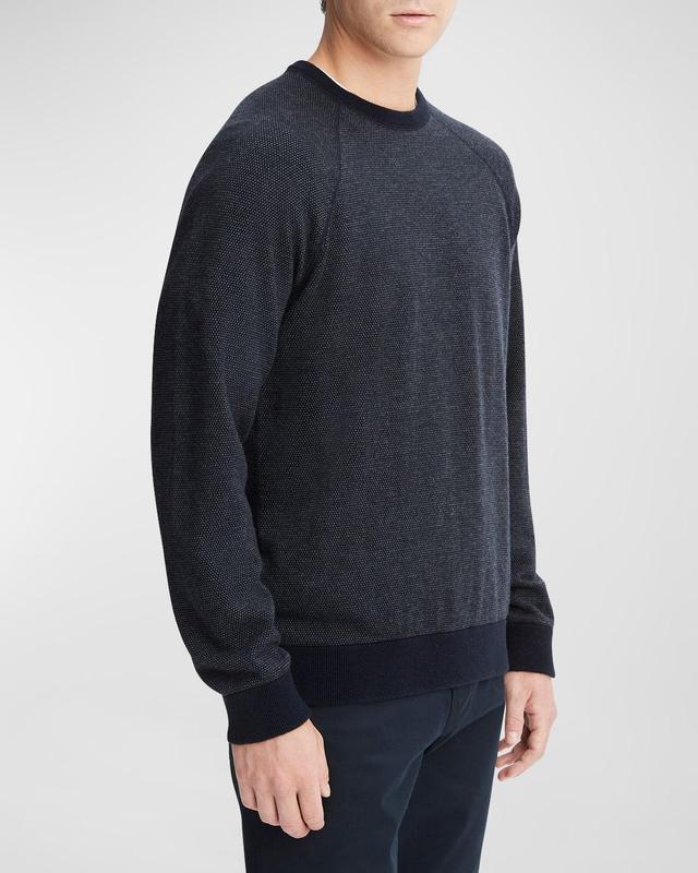 Vince Birdseye Jacquard Wool & Cotton Crewneck Sweater Product Image