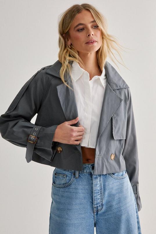 Cropped Trench Coat Product Image