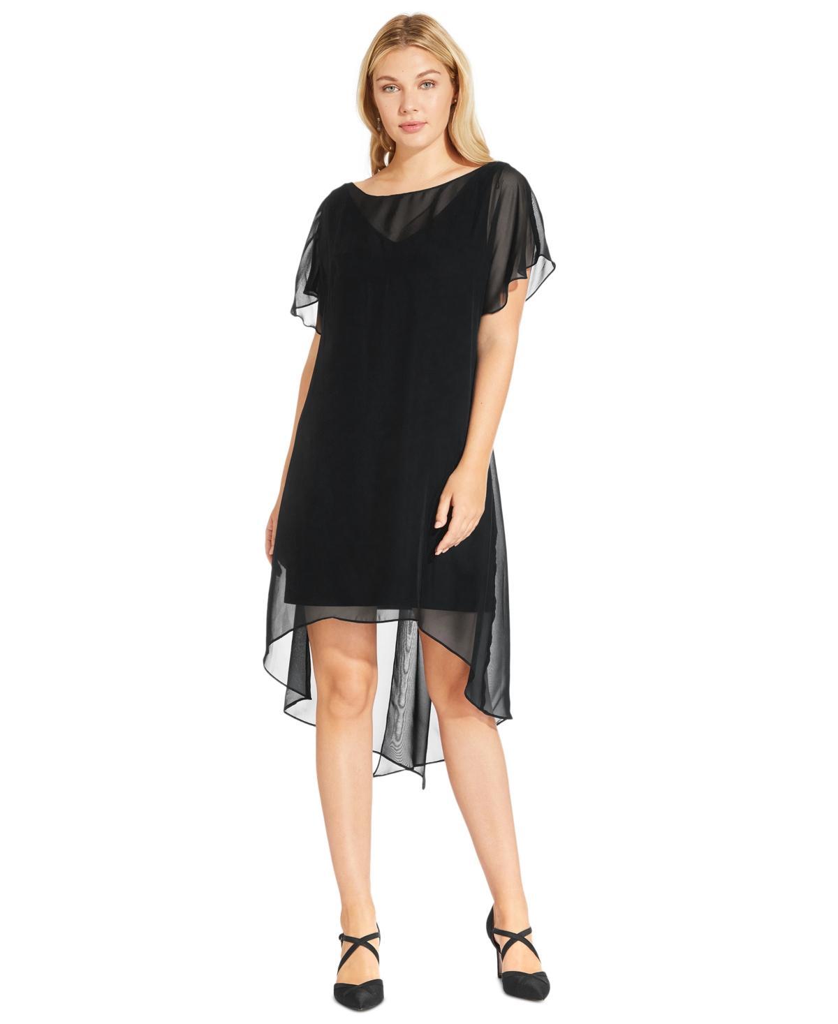 Adrianna Papell Chiffon Overlay High-Low Cocktail Dress Product Image