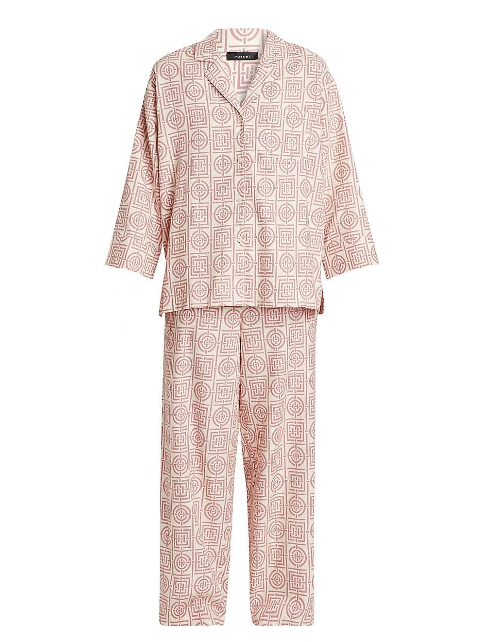 Womens Flannel Infinity Cotton Pajama Set Product Image