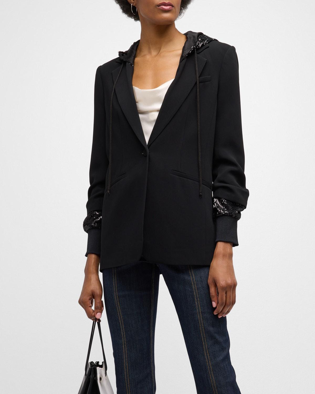 Womens Khloe Sequin Hooded Blazer Product Image