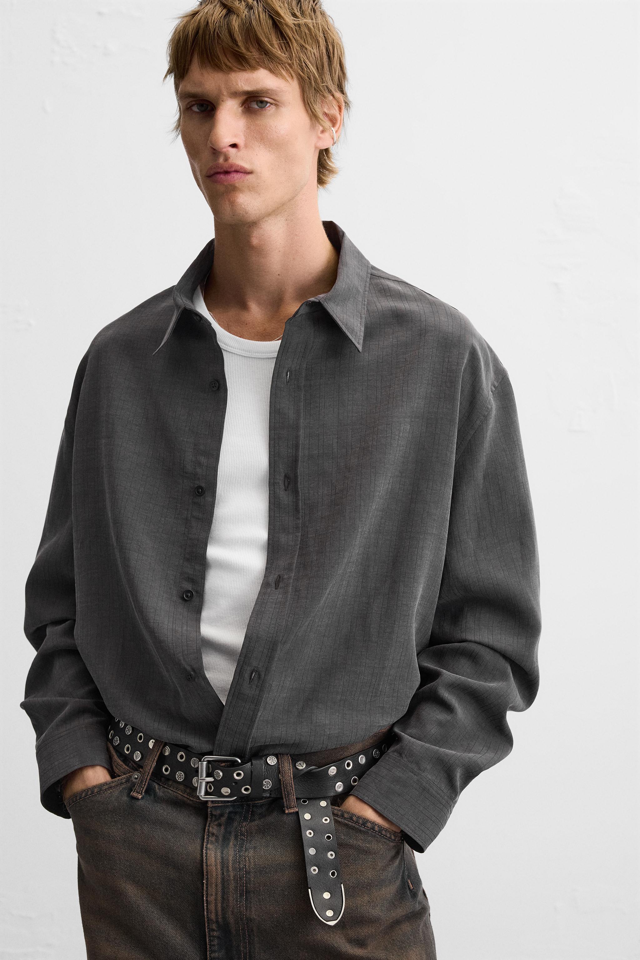 LYOCELL BLEND STRIPED SHIRT Product Image