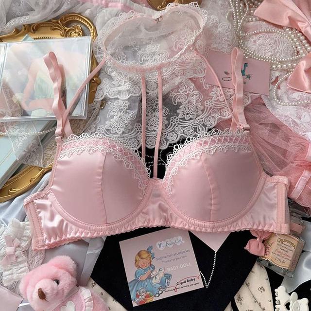 Set: Lace Bra Top + Panties Product Image