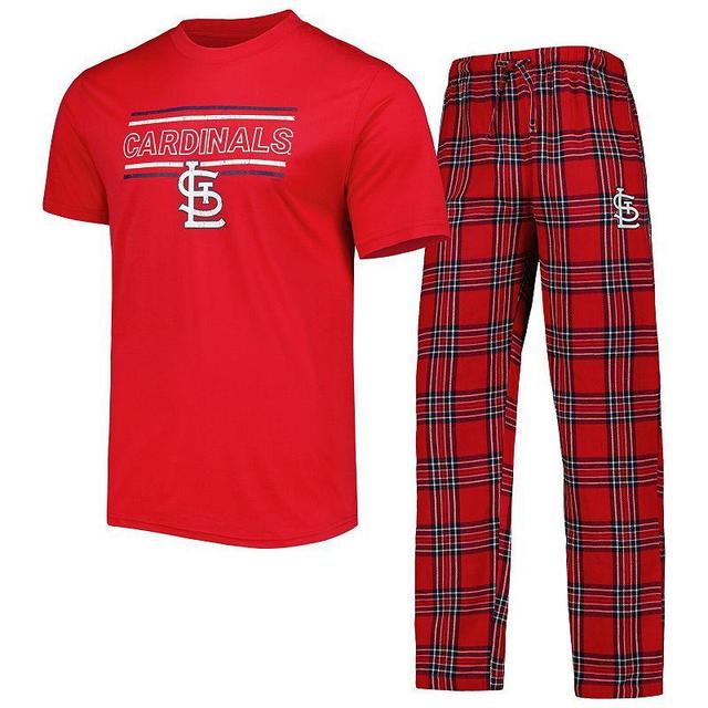 Mens Concepts Sport /Navy St. Louis Cardinals Badge T-Shirt & Pants Sleep Set Product Image