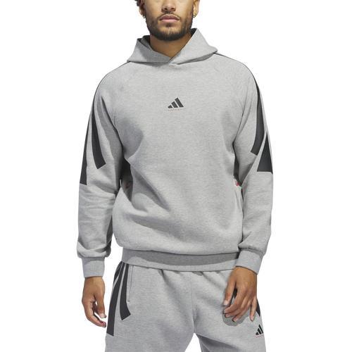 adidas Mens adidas Basketball Spacer Hoodie - Mens Medium Grey Heather product image