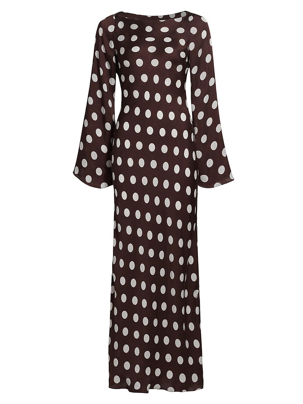 Womens Tira Polkadot Silk Maxi Dress Product Image