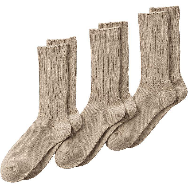 Mens Lands End Crew Socks 3-Pack Product Image