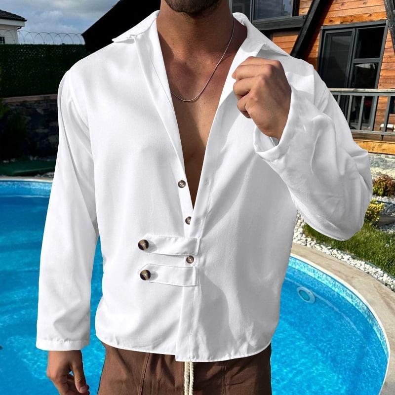 Long-Sleeve Plain Shirt Product Image