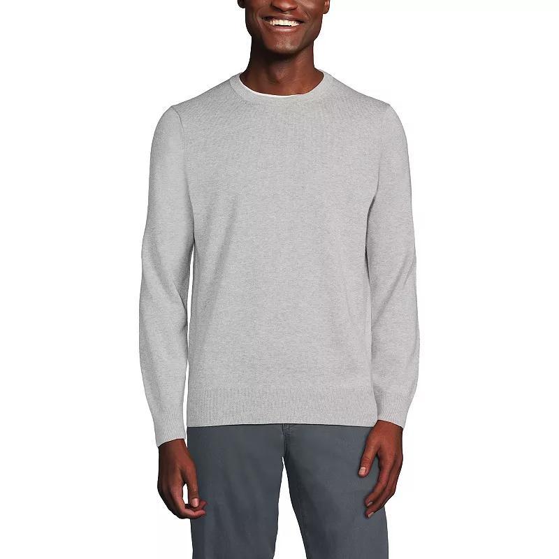 Big & Tall Lands End Fine Gauge Crewneck Sweater, Mens Gray Grey Product Image