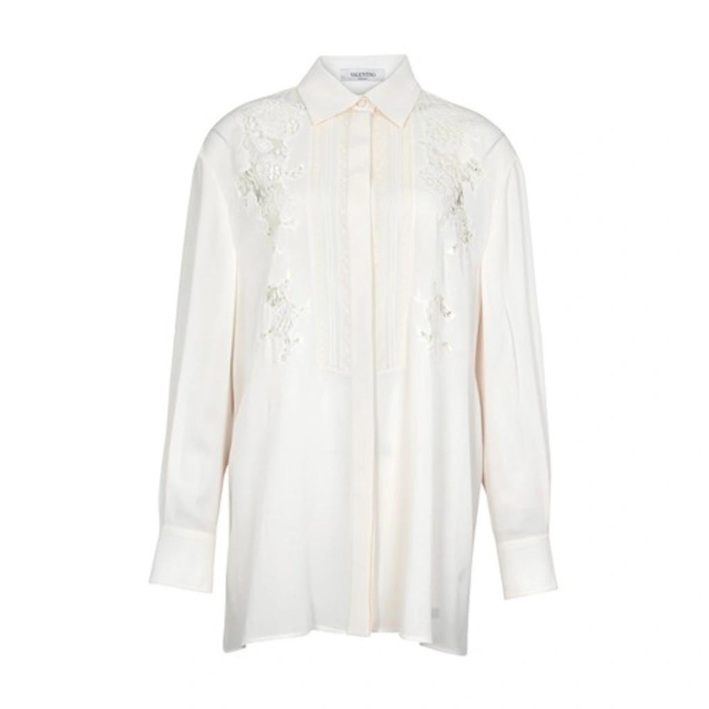 Silk Lace-detail Shirt In A03 Product Image