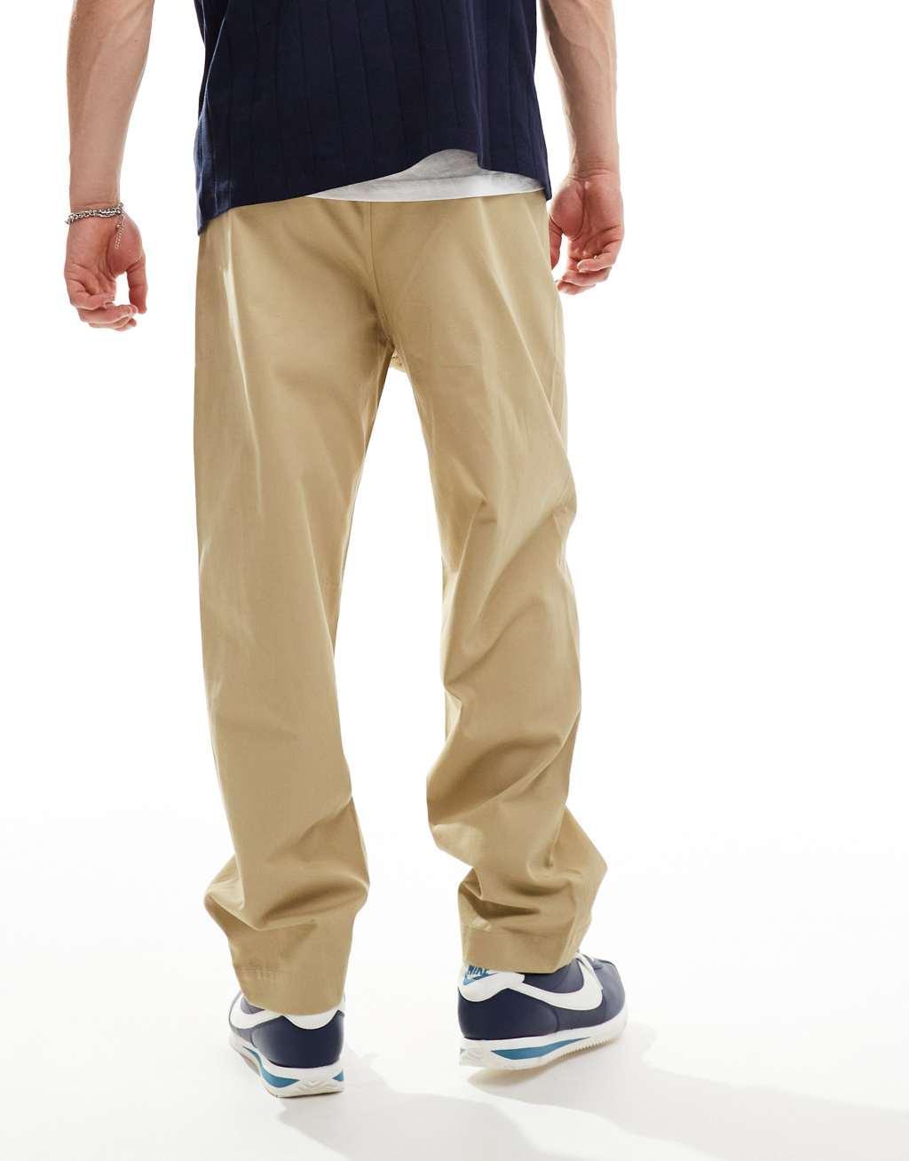 ASOS DESIGN balloon pants with pintucks in tan Product Image