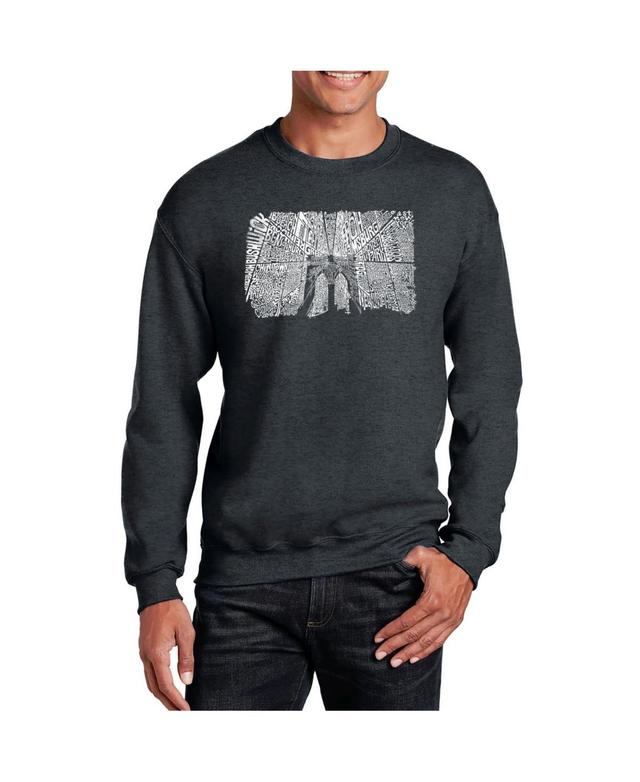 La Pop Art Mens Word Art Brooklyn Bridge Crewneck Sweatshirt Product Image