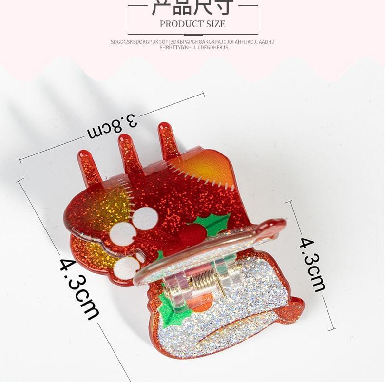 Christmas Acrylic Hair Claw Clip (Various Designs) Product Image