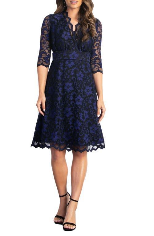 Kiyonna Womens Mon Cherie Floral Lace Cocktail Dress Product Image