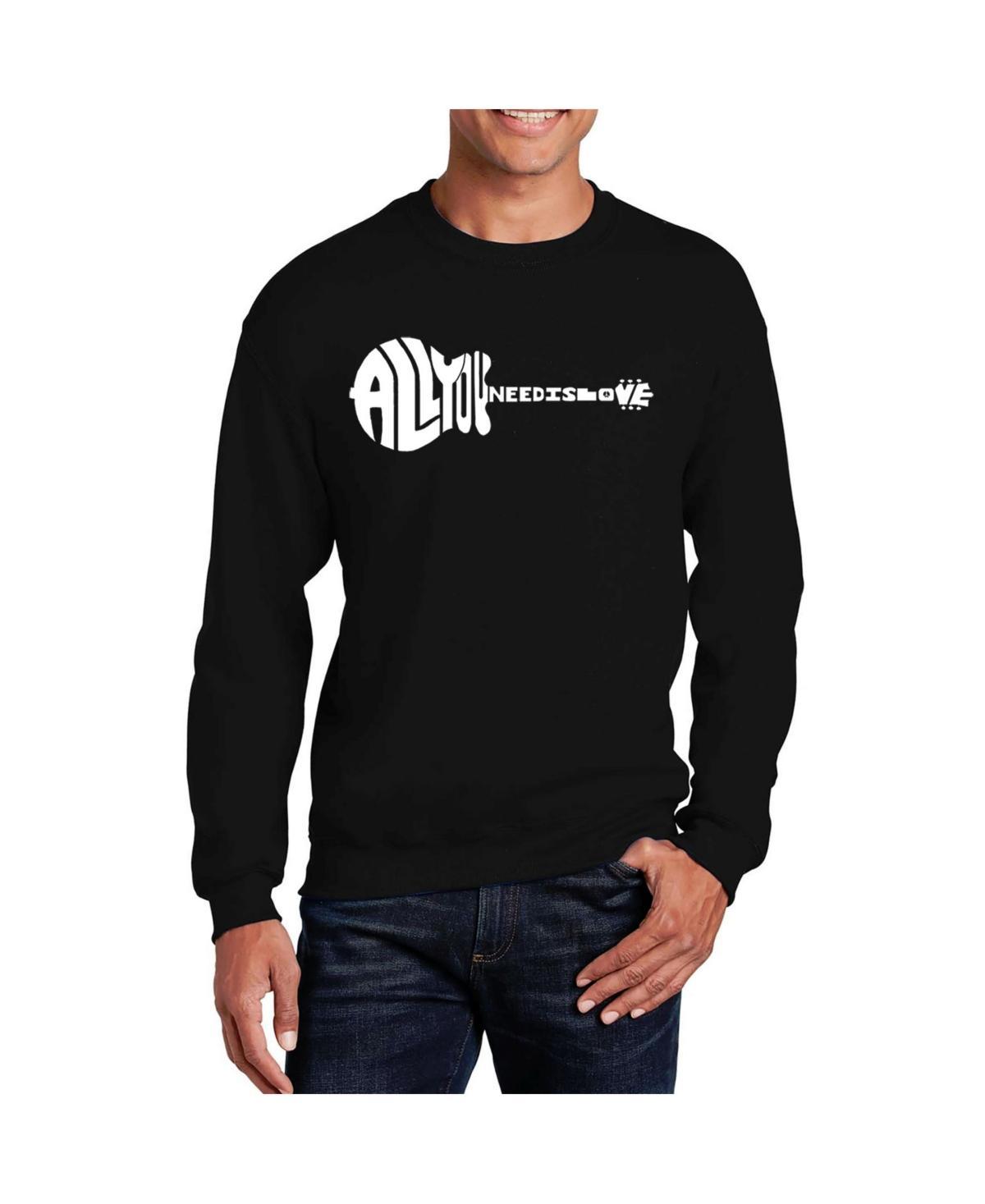 La Pop Art Mens Word Art All You Need Is Love Crewneck Sweatshirt Product Image