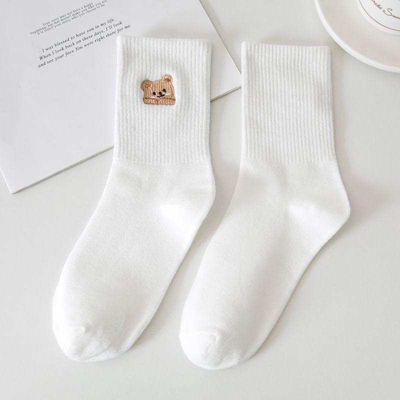 Set of 3: Bear Embroidered Socks Product Image