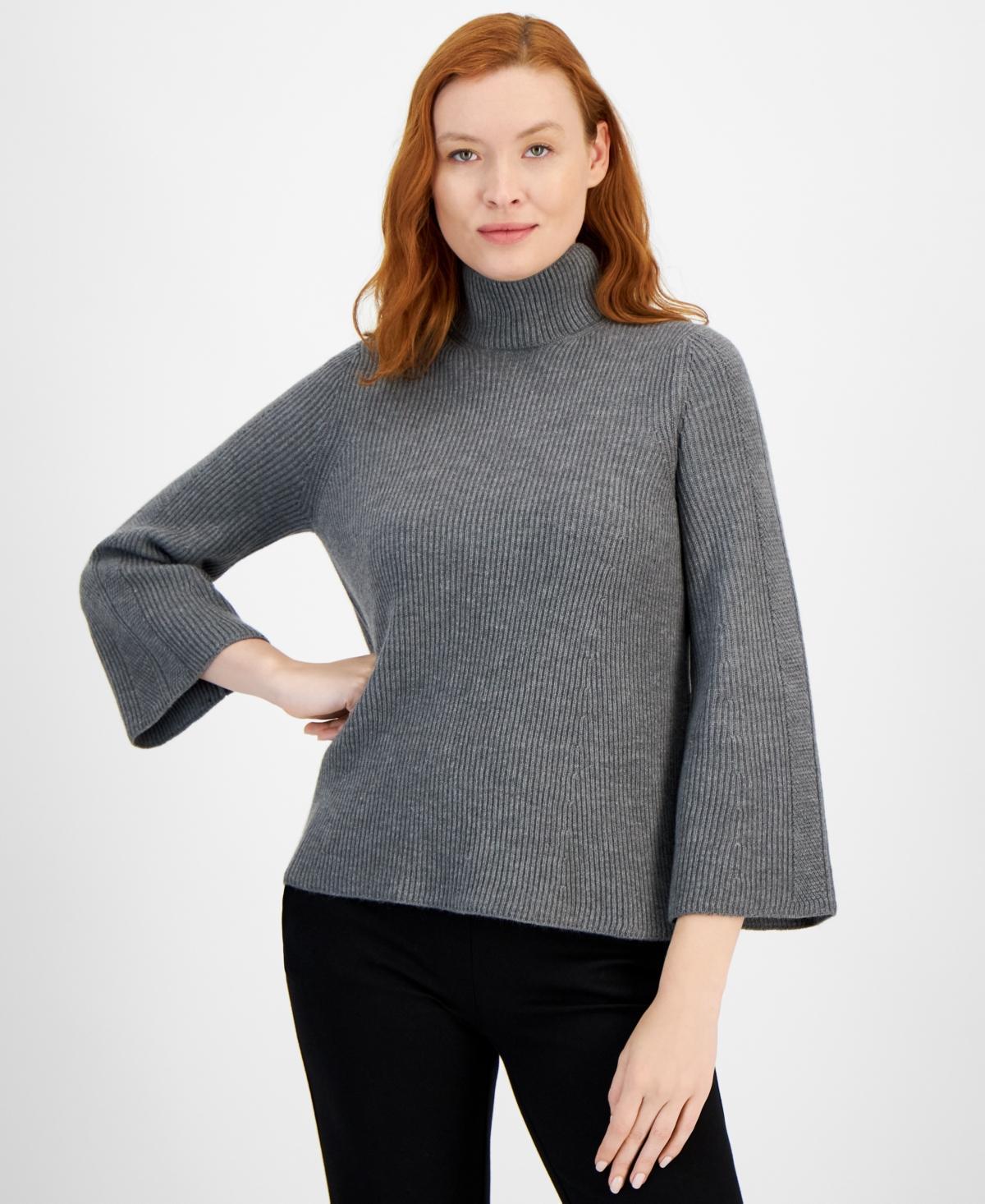 Anne Klein Womens Bell-Sleeve Pullover Sweater Product Image